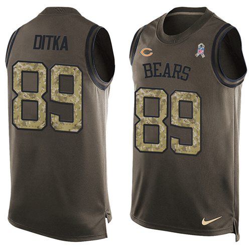 Nike Bears #89 Mike Ditka Green Men's Stitched NFL Limited Salute To Service Tank Top Jersey - Click Image to Close